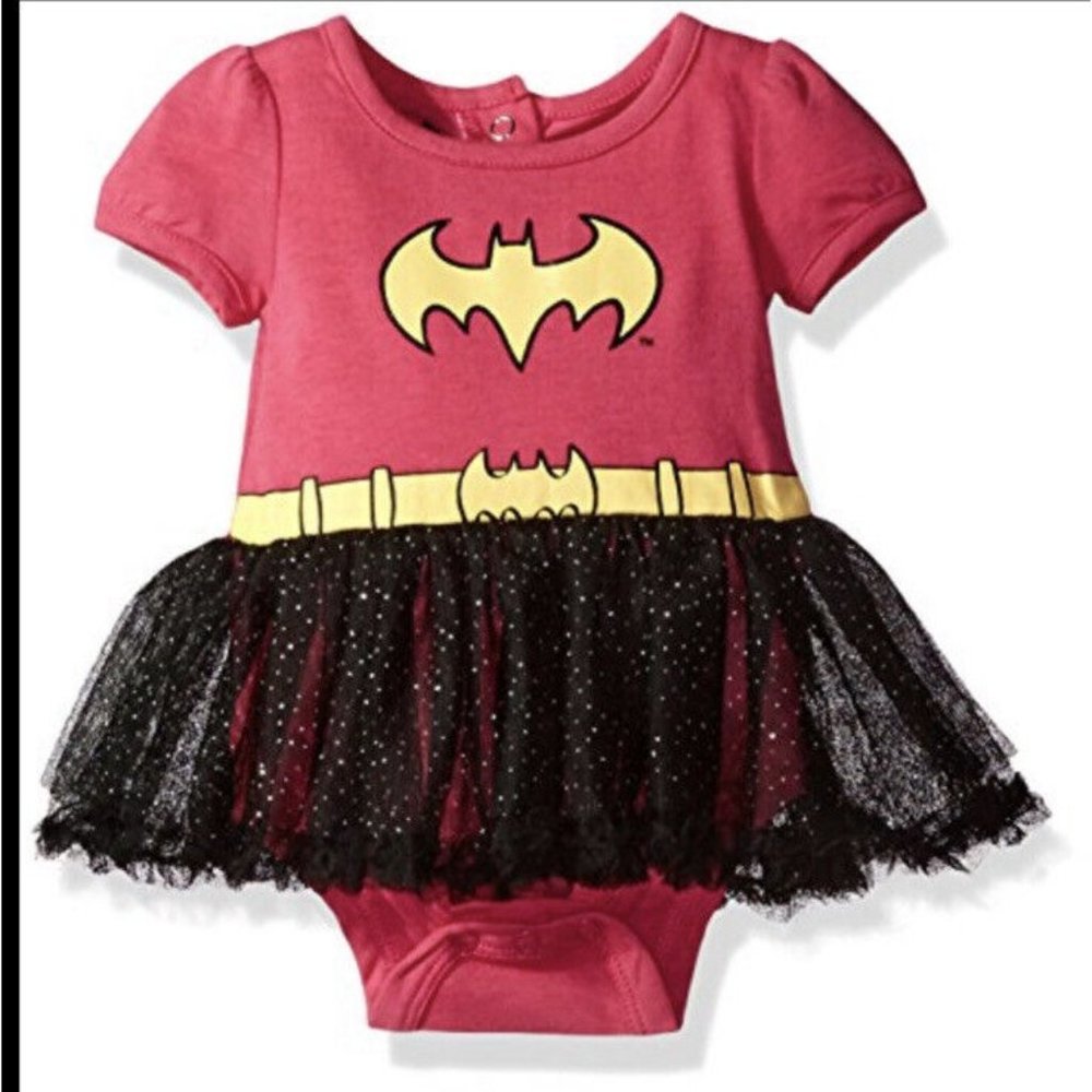 Warner Brothers Baby Girls' Batman Creeper With Tutu, Pink, Size 0-3 Months